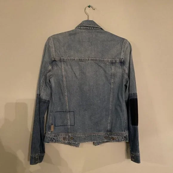 Paige Heidi Patchwork Jean Jacket in Underwood Denim size X-Small - Picture 8 of 13